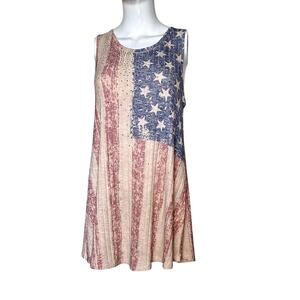 BE Vocal USA Flag T-Shirt  Tunic Top Size L NWT